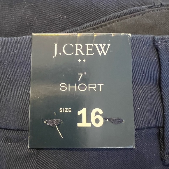 J Crew Women Navy Blue 16 7" Inseam 4 pocket Flat Front 100% Cotton Chino Shorts - Picture 6 of 6